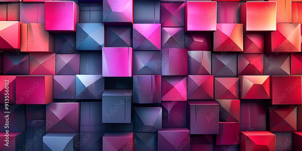 Poster modern abstract 3d patterns