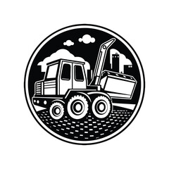 Construction Vehicle Silhouette Vector