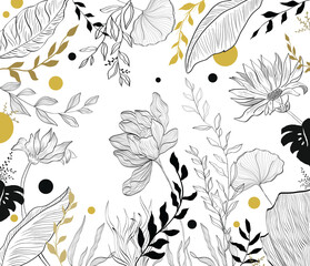 Black and white foliage pencil art © Sravan