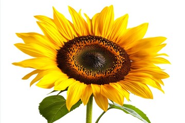 Obraz premium A single sunflower with a white background