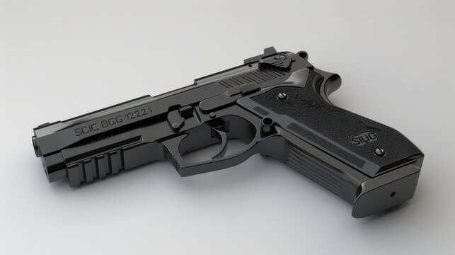 SIG Sauer P226, 3D illustration, realistic, isolated on white background