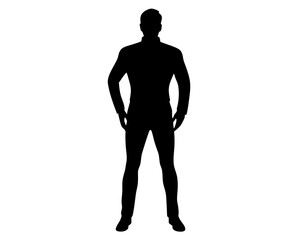 Vector Graphics of One Man Standing - Silhouette Artwork and Drawings