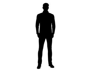 Vector Graphics of One Man Standing - Silhouette Artwork and Drawings