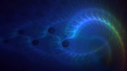 3D manual rendering abstract fractal light background. Its not AI Generatd illustration.
