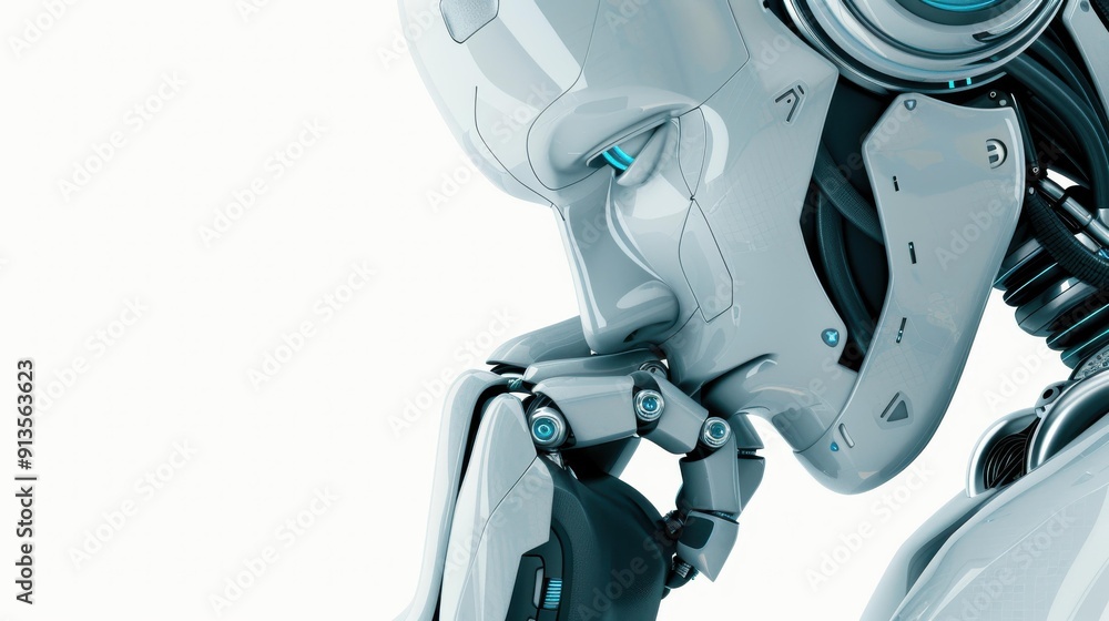 Poster illustration of an artificial intelligence model in operationalization, isolated on white background