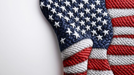 Realistic tattoo of an American flag in traditional style, showcasing vibrant colors and intricate fabric details, capturing the essence of patriotism