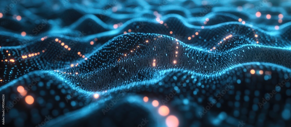 Aufkleber futuristic 3d rendering of big data technology in data science analyzing artificial intelligence wit