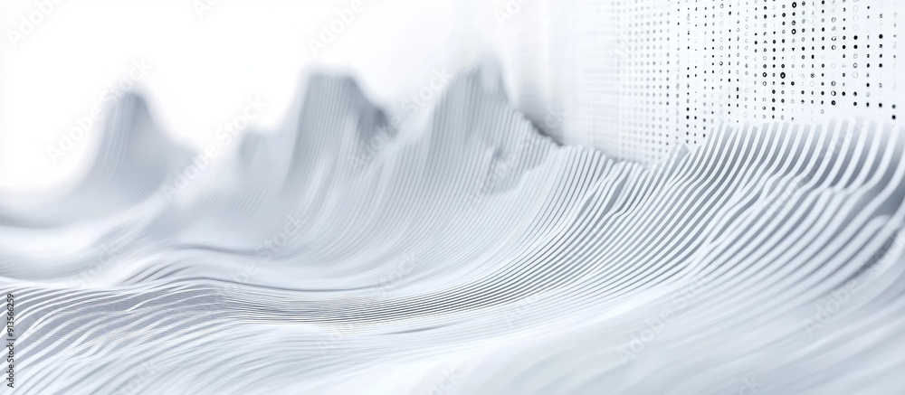 Aufkleber layered white curved graphs on light background abstract finance and data visualization 3d illustrat