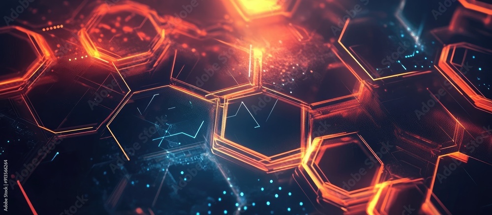 Aufkleber geometric hexagonal background design digital futuristic minimalism in polygonal style