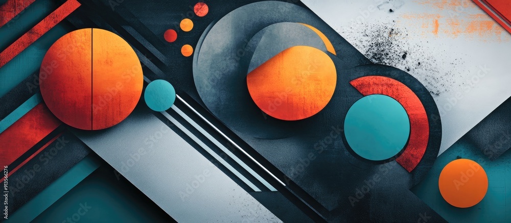 Poster futuristic geometric background featuring abstract shapes and modern design elements