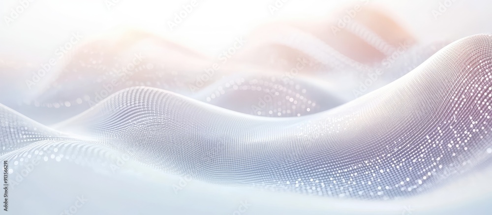 Poster layered white curved graphs on light background abstract finance and data visualization 3d illustrat