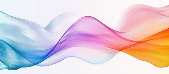 Obraz premium Elegant wave pattern in vibrant colors on a clean white background Illustration