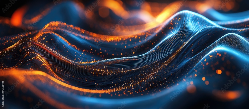 Poster stunning abstract wires against a dark backdrop contemporary tech inspired design element 3d renderi
