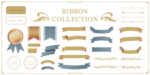 Ribbon illustration set