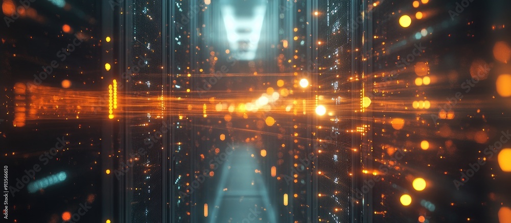 Poster glowing network connections in a data center environment