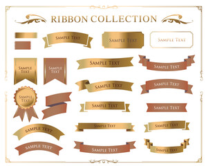 フラットデザインなリボンのイラスト素材