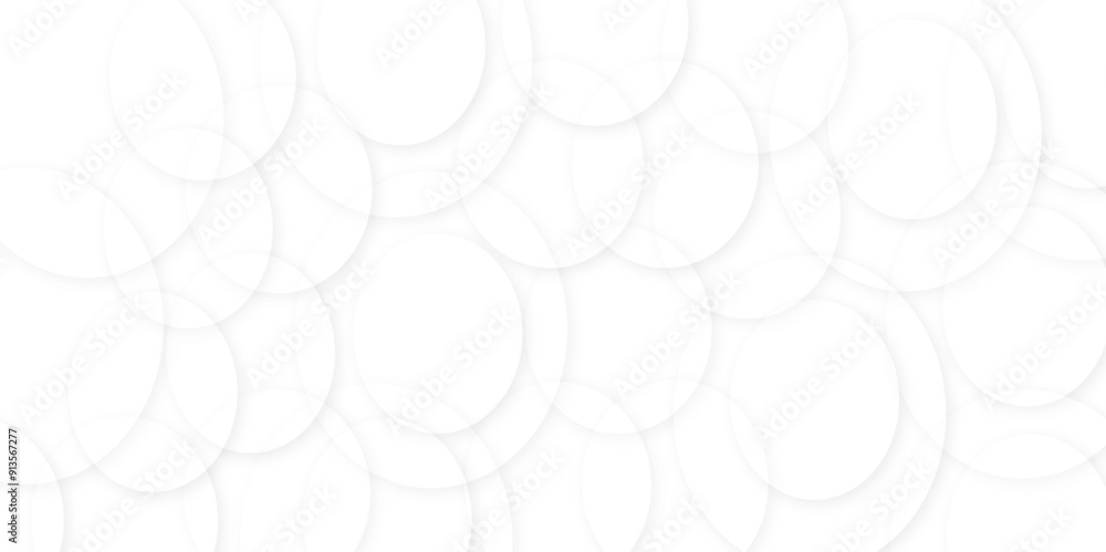 Poster abstract white gradient circle pattern of 3d bubbles background template. abstract white modern tran