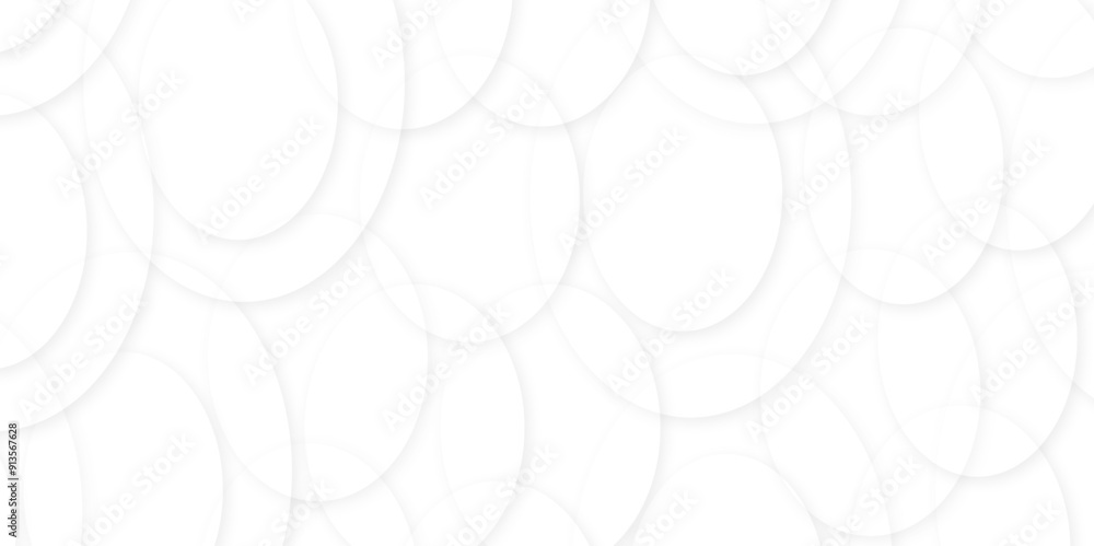 Poster abstract white gradient circle pattern of 3d bubbles background template. abstract white modern tran