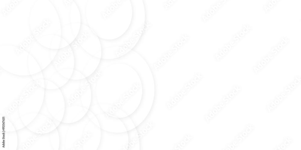 Poster abstract white gradient circle pattern of 3d bubbles background template. abstract white modern tran