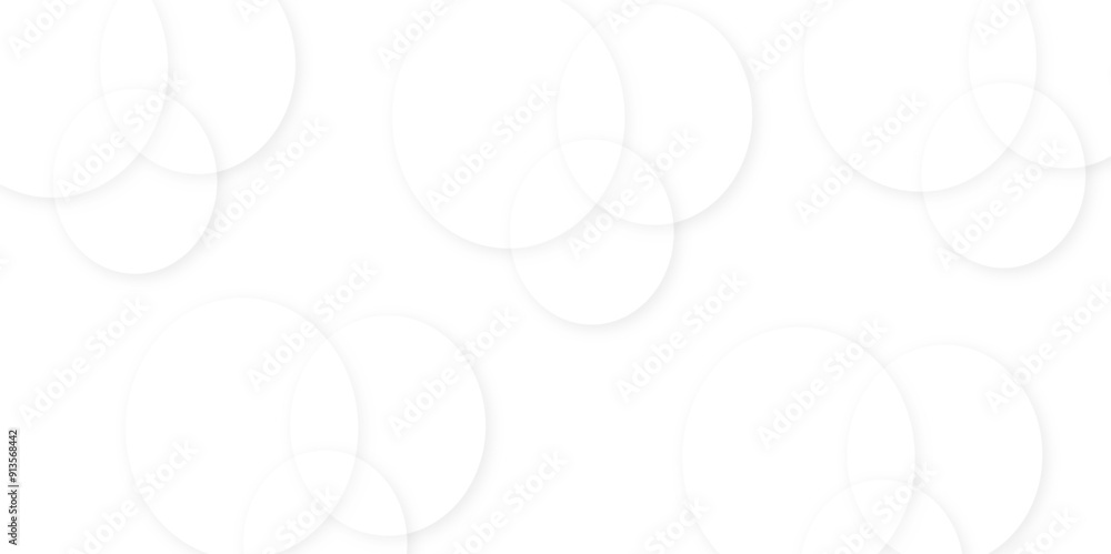 Poster abstract white gradient circle pattern of 3d bubbles background template. abstract white modern tran