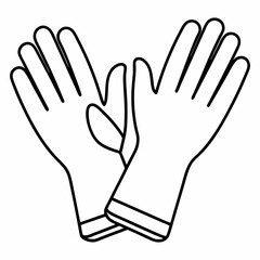 Cleaning gloves art vector illustration