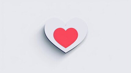 Simple heart shape, basic and clean design, minimalistic 2D vector illustration with plain colors