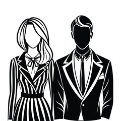 Fashion Couple Silhouette Vector