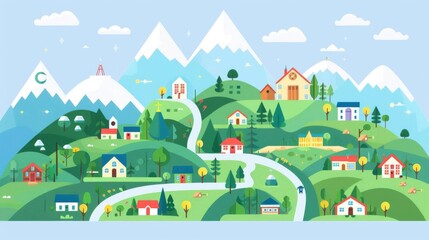 Obraz premium Resource distribution, varying levels in different regions, flat design illustration