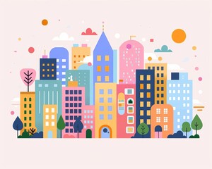 Fototapeta premium Urban resources, impact of city growth, flat design illustration