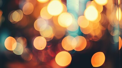 Obraz premium Yellow Bokeh Blur Background, Beautiful Night View of Midnight City with Bokeh Blur Effect
