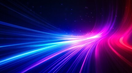 A blue and red light streaks on a dark background