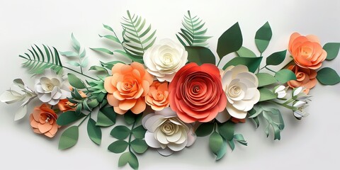 FLOWER PAPER BOUQET WITH GREENERY