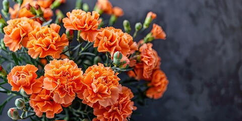 bouquet of beautiful orange carnations -