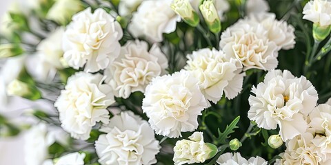 bouquet of beautiful white carnations