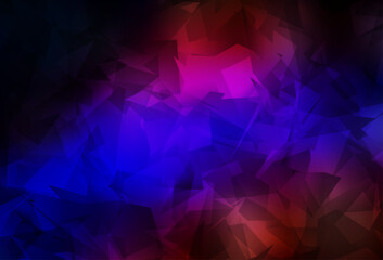 Obraz premium Dark Blue, Red vector low poly texture.