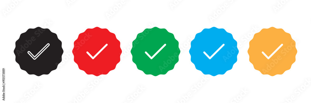 Poster checkmark vector, checkmark icon set, approved symbol, checked checkbox mark, checkmark set, editabl