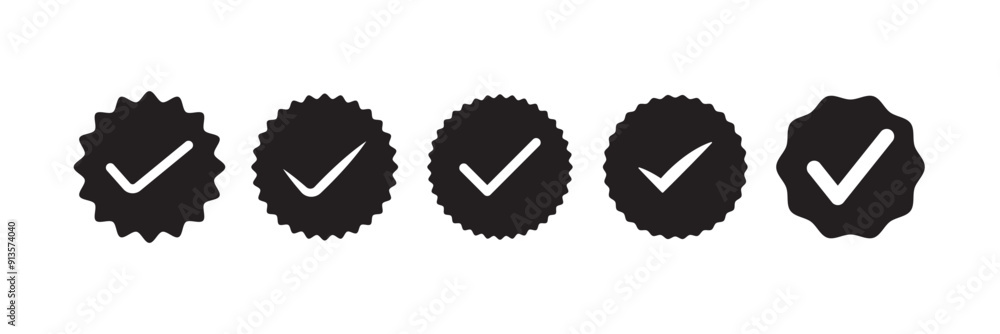 Poster checkmark vector, checkmark icon set, approved symbol, checked checkbox mark, checkmark set, editabl