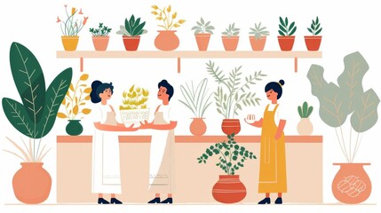 Digital cultural workshop, traditional crafts online, flat design illustration