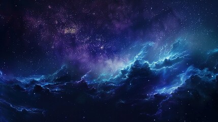 Fototapeta premium Cosmic Clouds and Stars in a Dark Night Sky