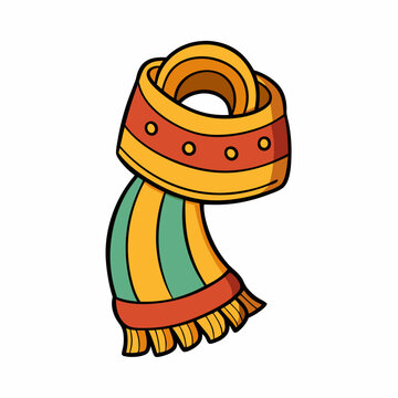recommend clip art: Coloring page scarf hand drawing art vector illustration