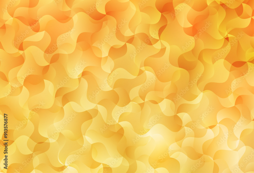 Poster light yellow vector backdrop with curved lines.
