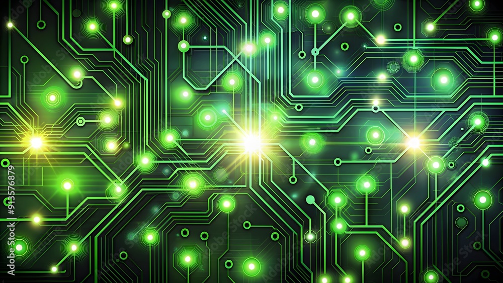 Poster abstract modern digital technology network circuit board background banner with glowing light and co