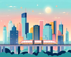 Naklejka premium Infrastructure innovation, futuristic designs, flat design illustration