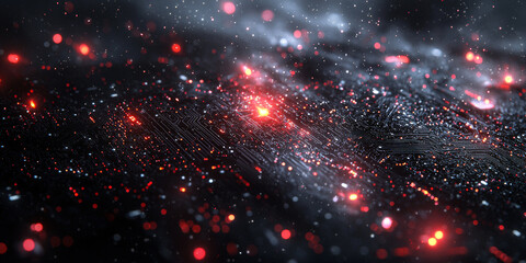 Abstract digital data streams on a dark blue background, conveying the concept of big data and cloud technology