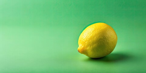 Still life with lemon isolated on green background. Creative style, lemon, still life,isolated, green background, creative © lapeepon