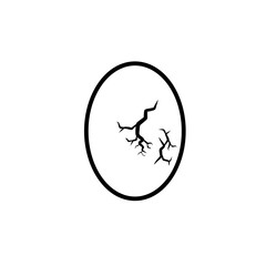 broken egg line illustration