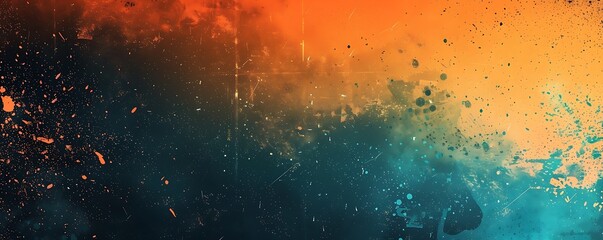Teal Orange Black Gradient with Texture