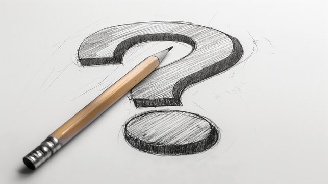 recommend clip art: Pencil drawing of a question mark, on white background
