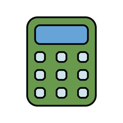 calculator color line icon with white background vector stock illustration