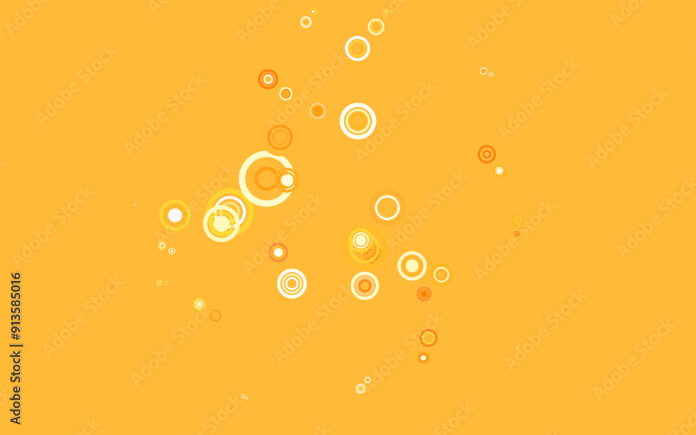 Poster light orange vector background with bubbles.